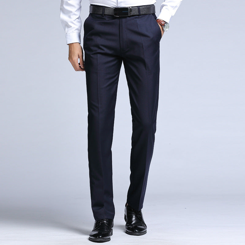 Men's Slim Wool-Blend Pants – Tailored Straight Leg