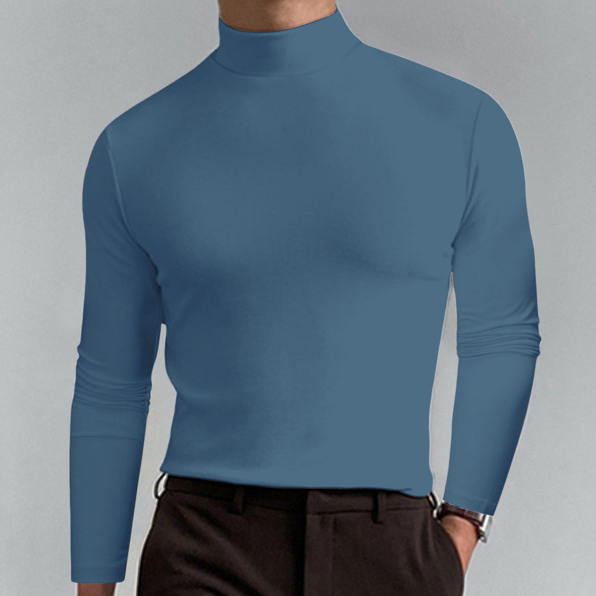 Men's Turtleneck T-Shirt – Long Sleeve Classic Fit