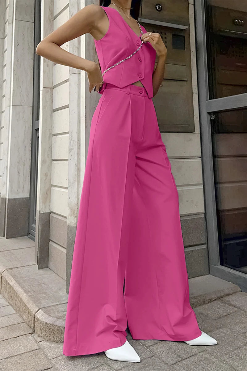 Women's Vest and Pants Set – Tailored Straight Leg