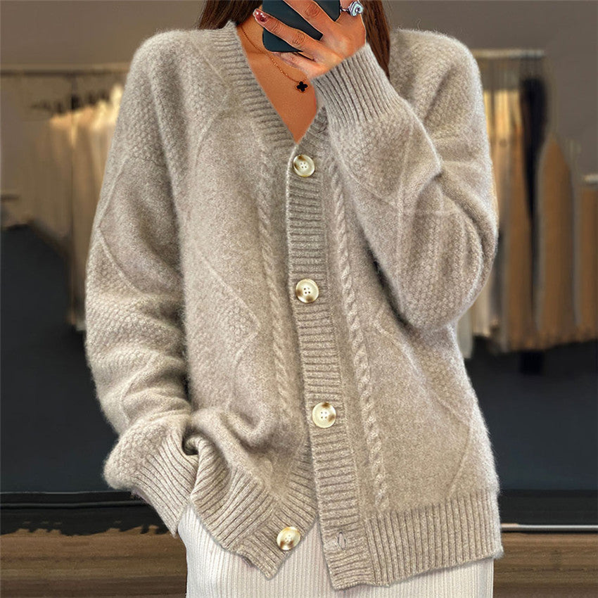 Women's Button-Front Knit Cardigan – Soft Relaxed Fit