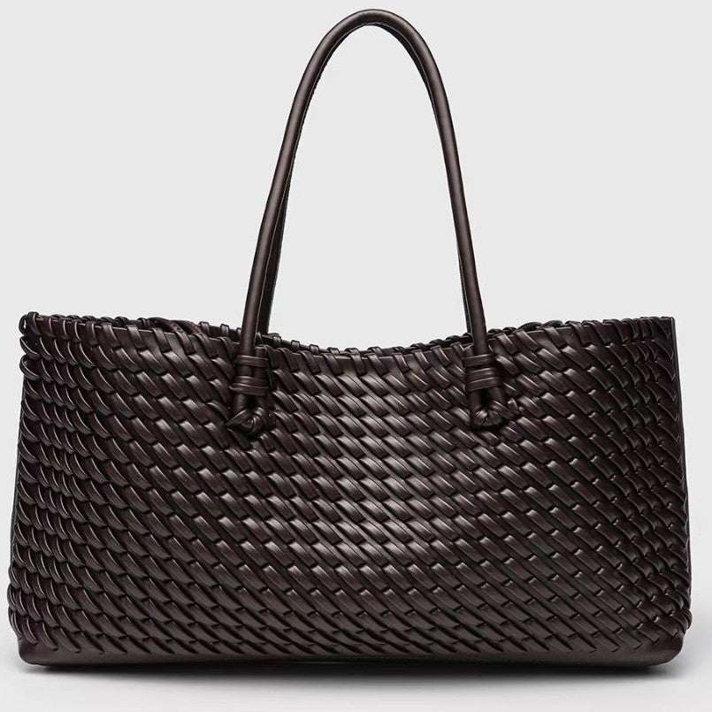 Women's Woven Tote Bag – Structured East-West Shape