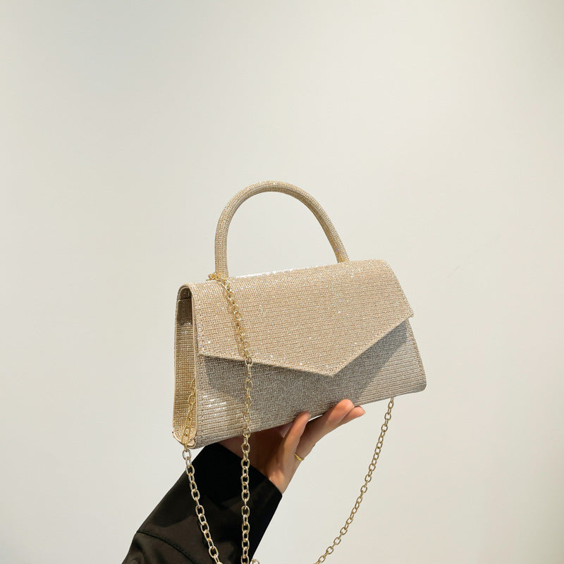 Women's Square Clutch Bag – Diamond-Effect Hard Shell
