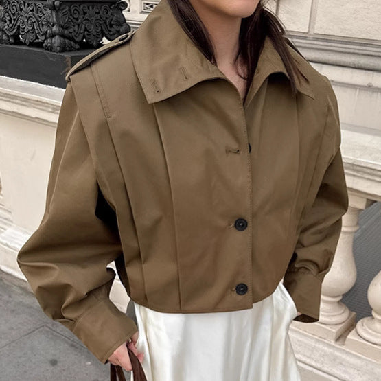 Men's Single-Breasted Coat – Straight Hip-Length Fit