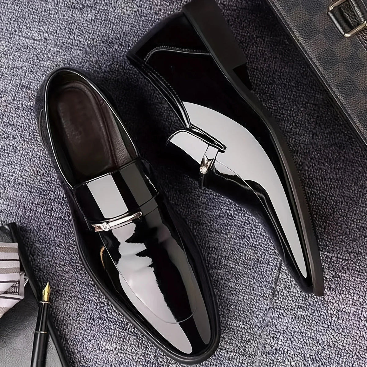 Men's Patent Loafer – Pointed Toe Slip-On