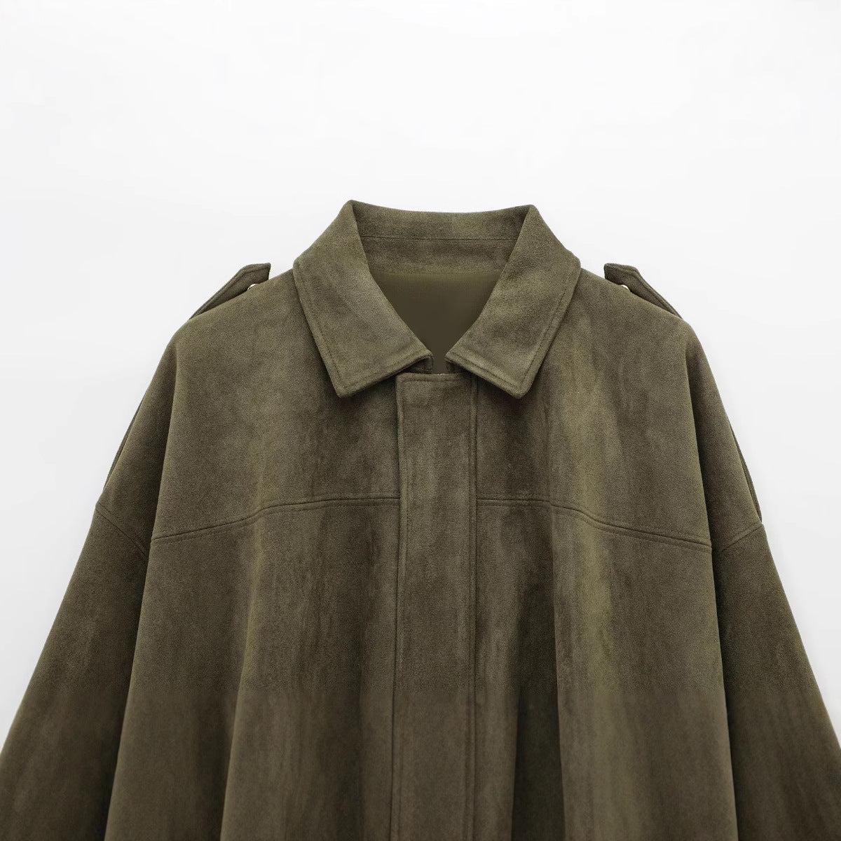 Men's Faux Suede Pilot Jacket – Straight Hip-Length Fit