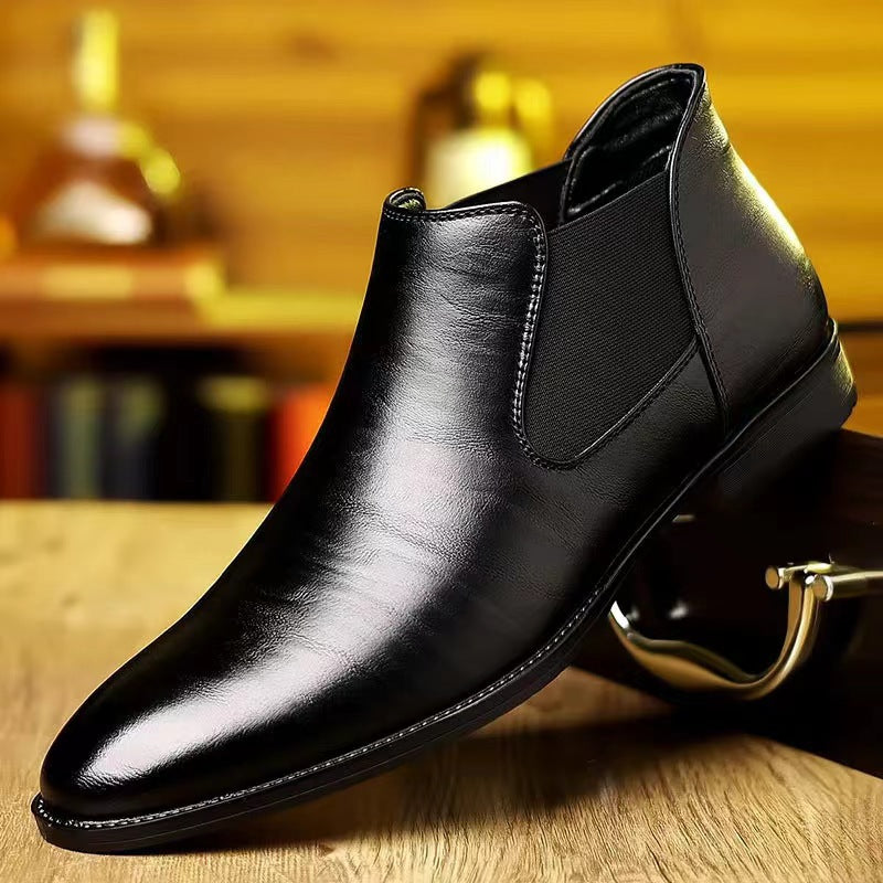 Men's Pointed-Toe Dress Shoe – Glossy Slip-On Design