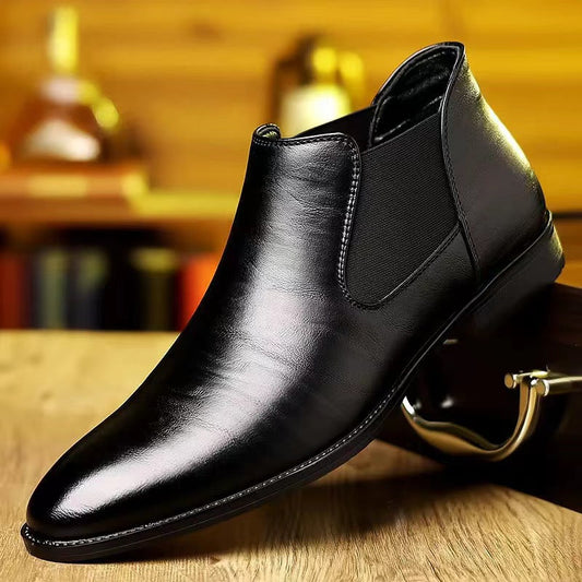 Men's Pointed-Toe Dress Shoe – Glossy Slip-On Design