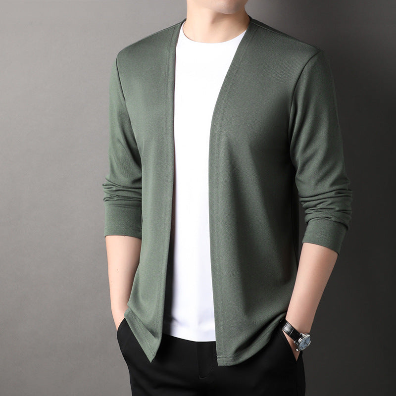 Men's Knit Cardigan – Open-Front Relaxed Fit