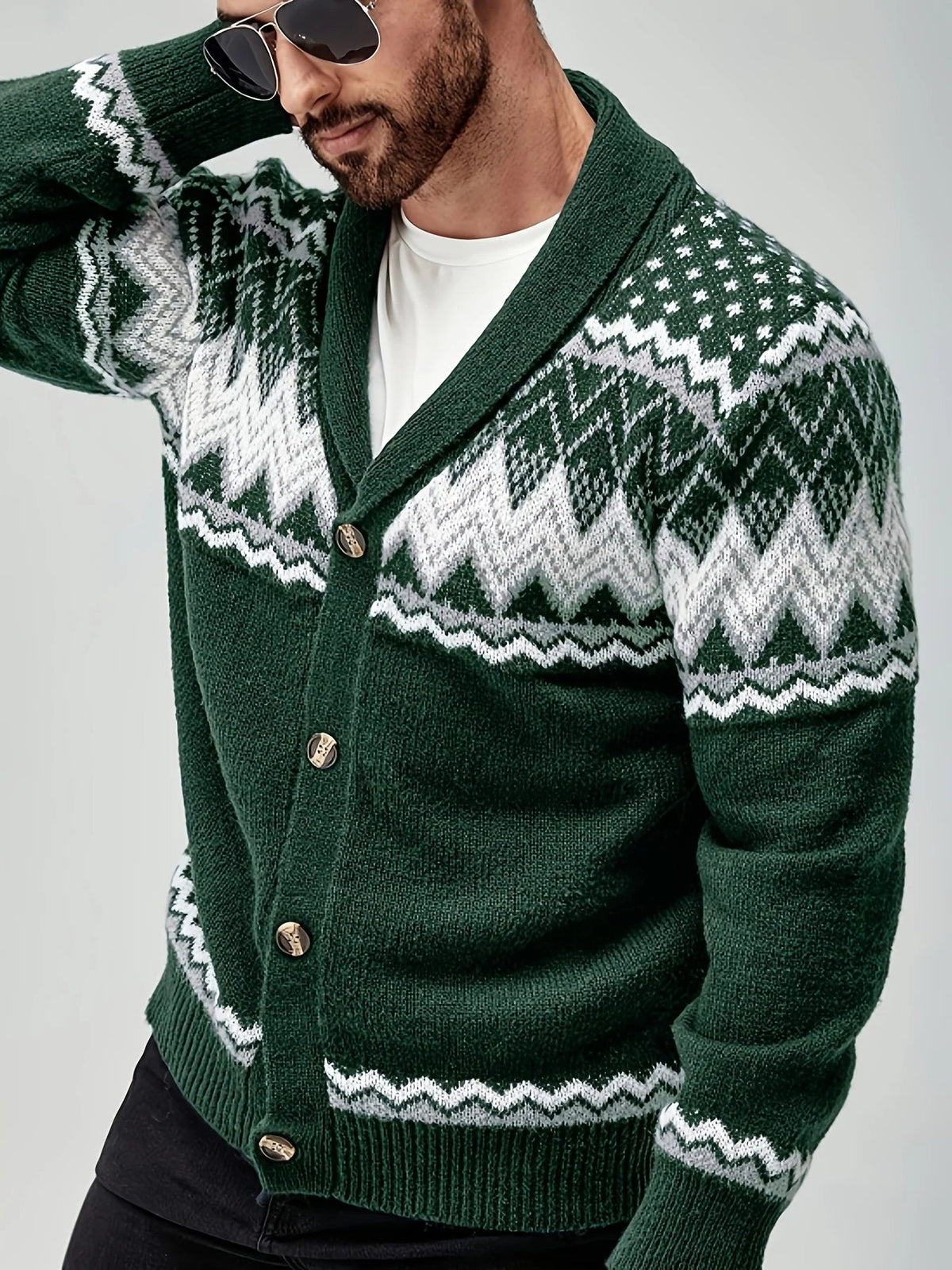 Men's Knit Cardigan – Button-Front Relaxed Fit