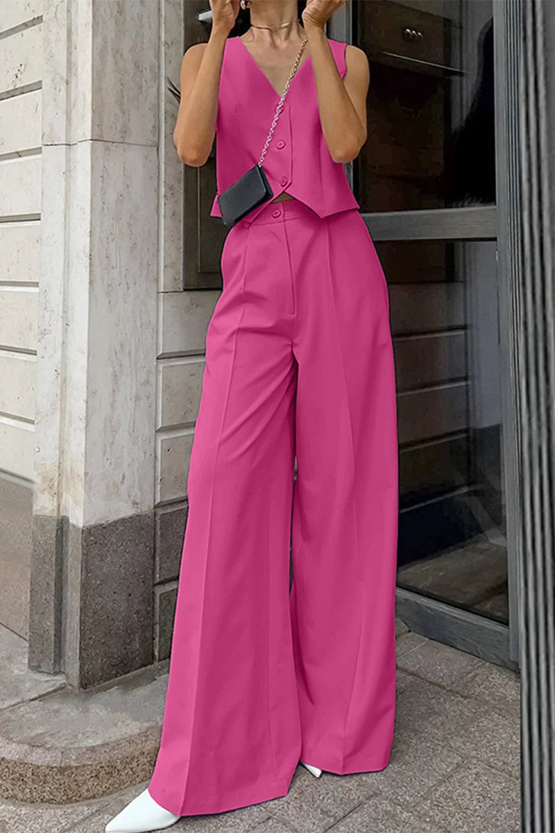 Women's Vest and Pants Set – Tailored Straight Leg