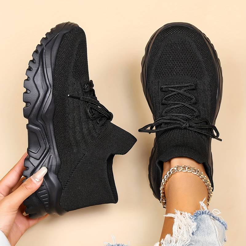 Women's Platform Sneaker – Knit Sock-Style Slip-On