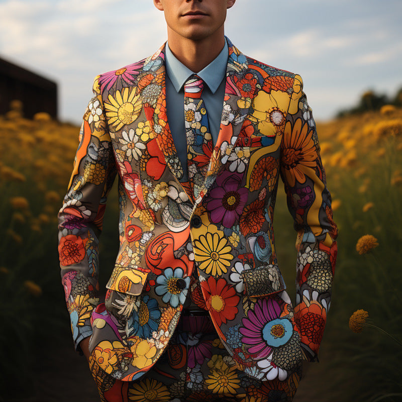 Men's Floral Print Blazer – Structured Modern Fit