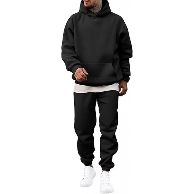 Men's Hoodie and Jogger Set – Fleece-Lined Relaxed Fit