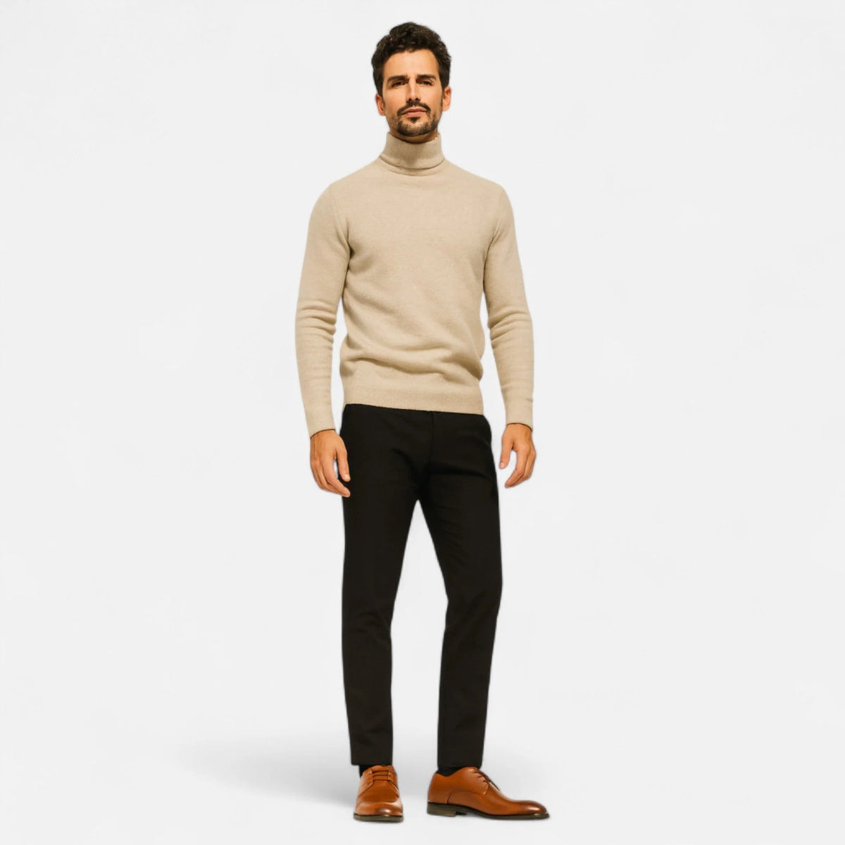 Men's Leather Derby Shoes – Classic Round Toe