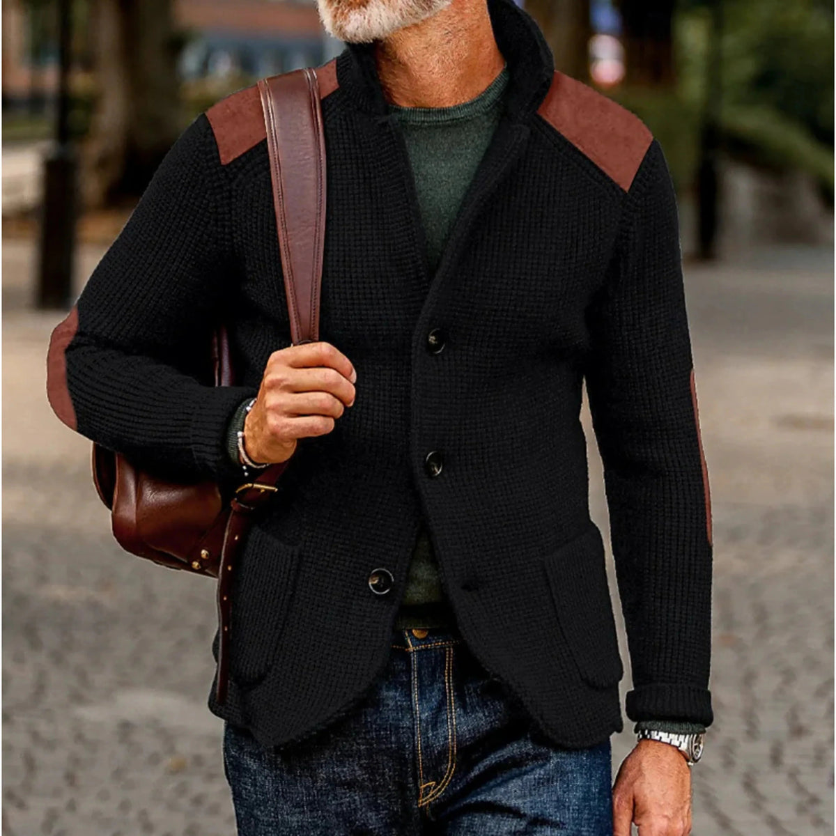 Men's Cardigan Jacket – Relaxed Retro Button-Front