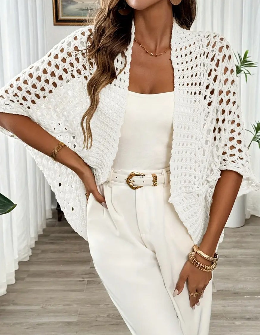 Women's Lightweight Knit Cardigan – Open-Front Relaxed Fit