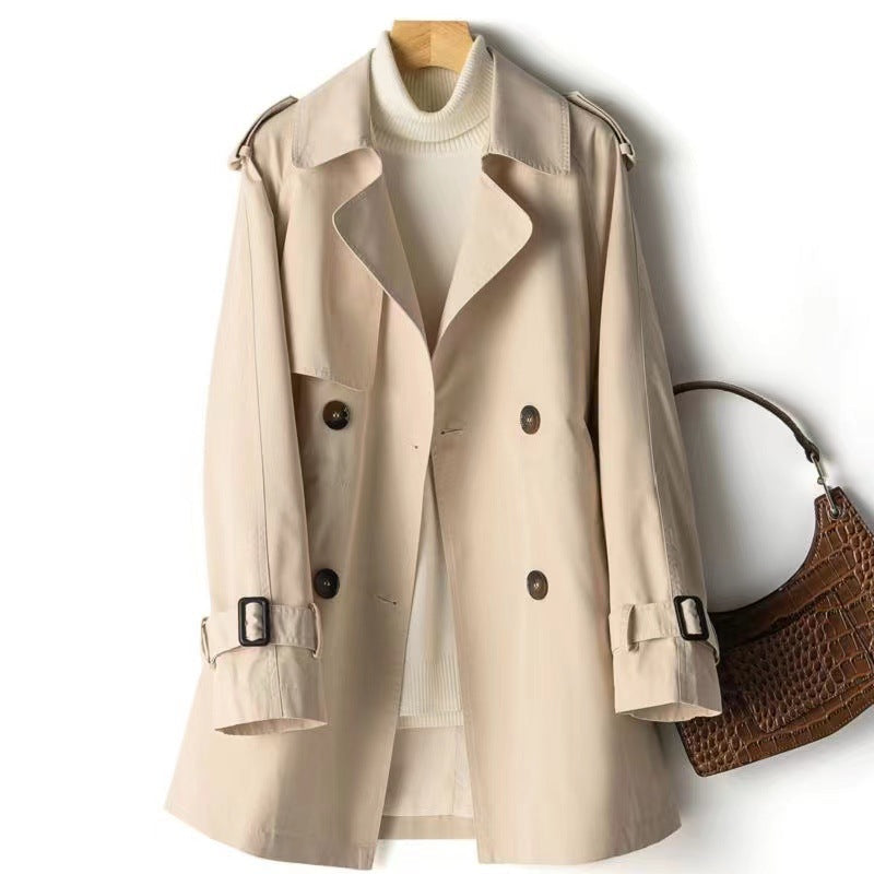 Women's Wrap Coat – Belted Mid-Length V-Neck