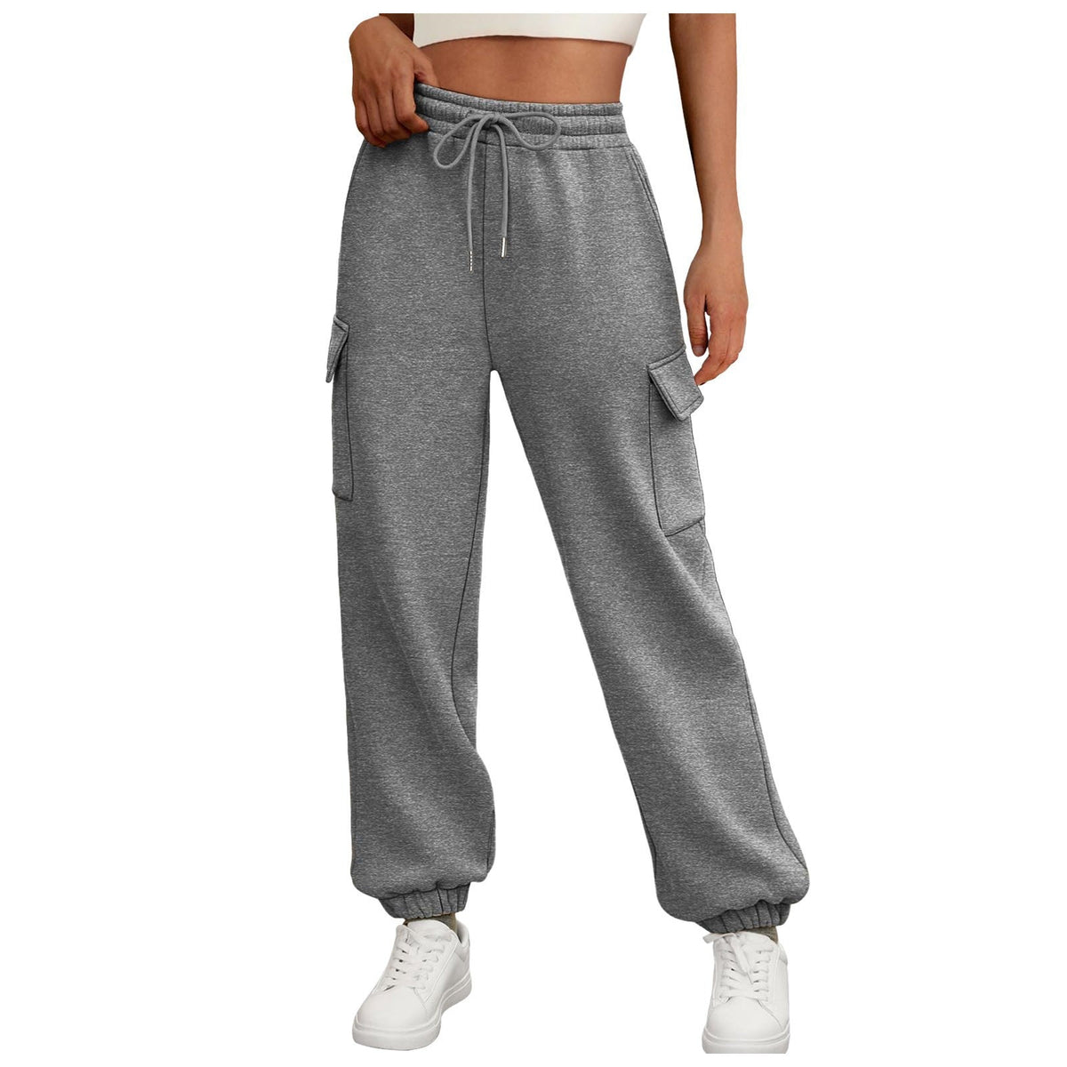 Women's Cargo Jogger Pants – Fleece-Lined Relaxed Fit
