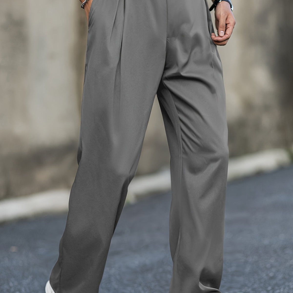 Men's Cropped Pants – High-Rise Stretch Straight Leg