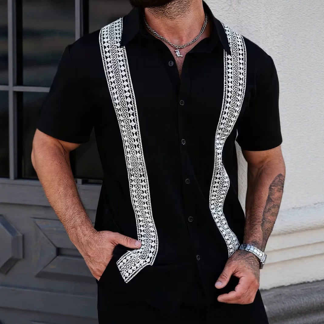 Men's Printed Short-Sleeve Shirt – Relaxed Woven Fit