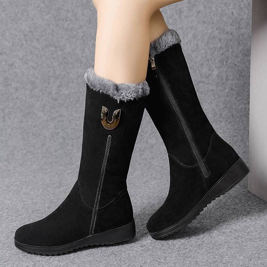 Women's Mid-Calf Boots – Faux Fur Lined