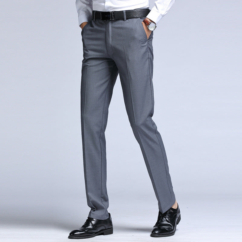 Men's Slim Wool-Blend Pants – Tailored Straight Leg