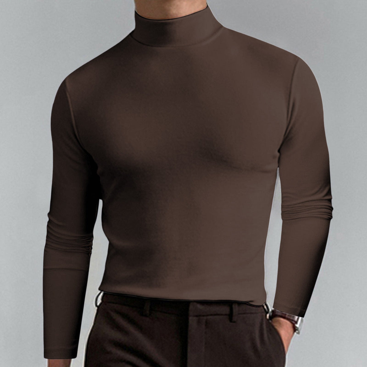 Men's Turtleneck T-Shirt – Long Sleeve Classic Fit