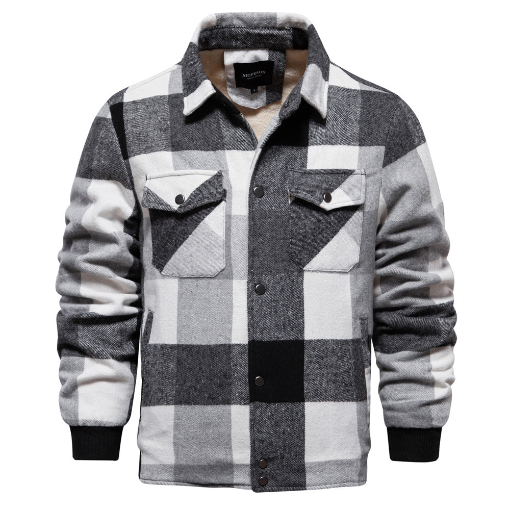 Men's Plaid Cotton Jacket – Lined Regular Fit
