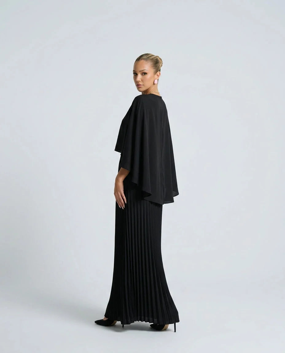Women's Maxi Dress – Batwing Sleeve Relaxed Fit