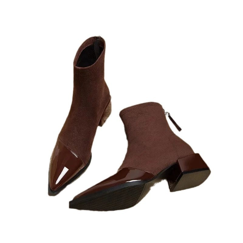 Women's Ankle Boot – Pointed Toe Block Heel