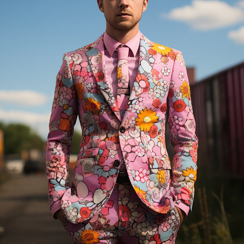 Men's Floral Print Blazer – Structured Modern Fit
