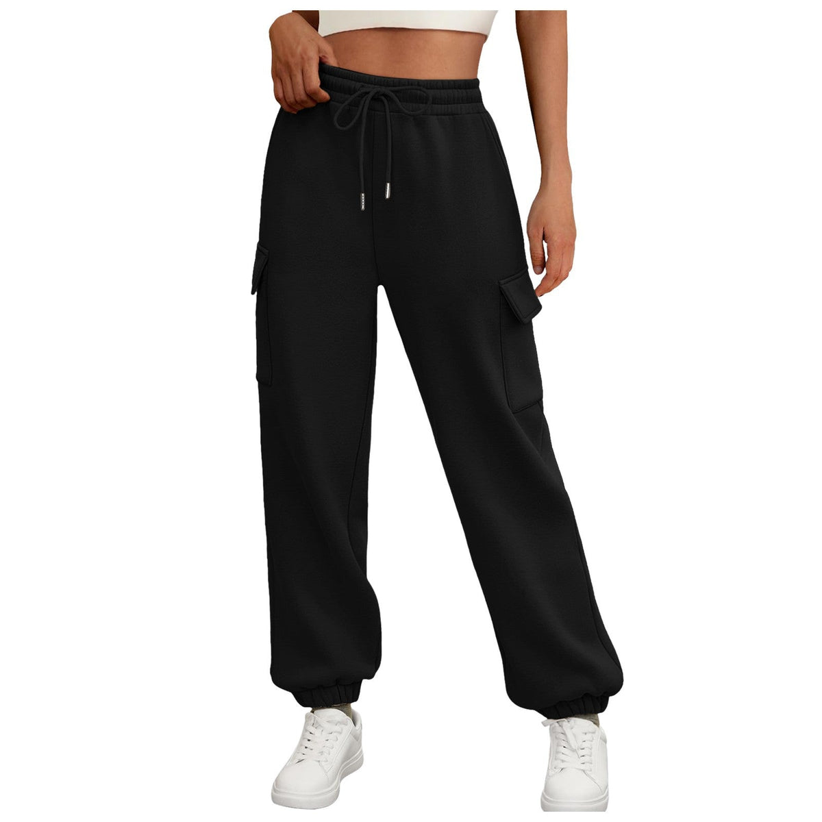 Women's Cargo Jogger Pants – Fleece-Lined Relaxed Fit