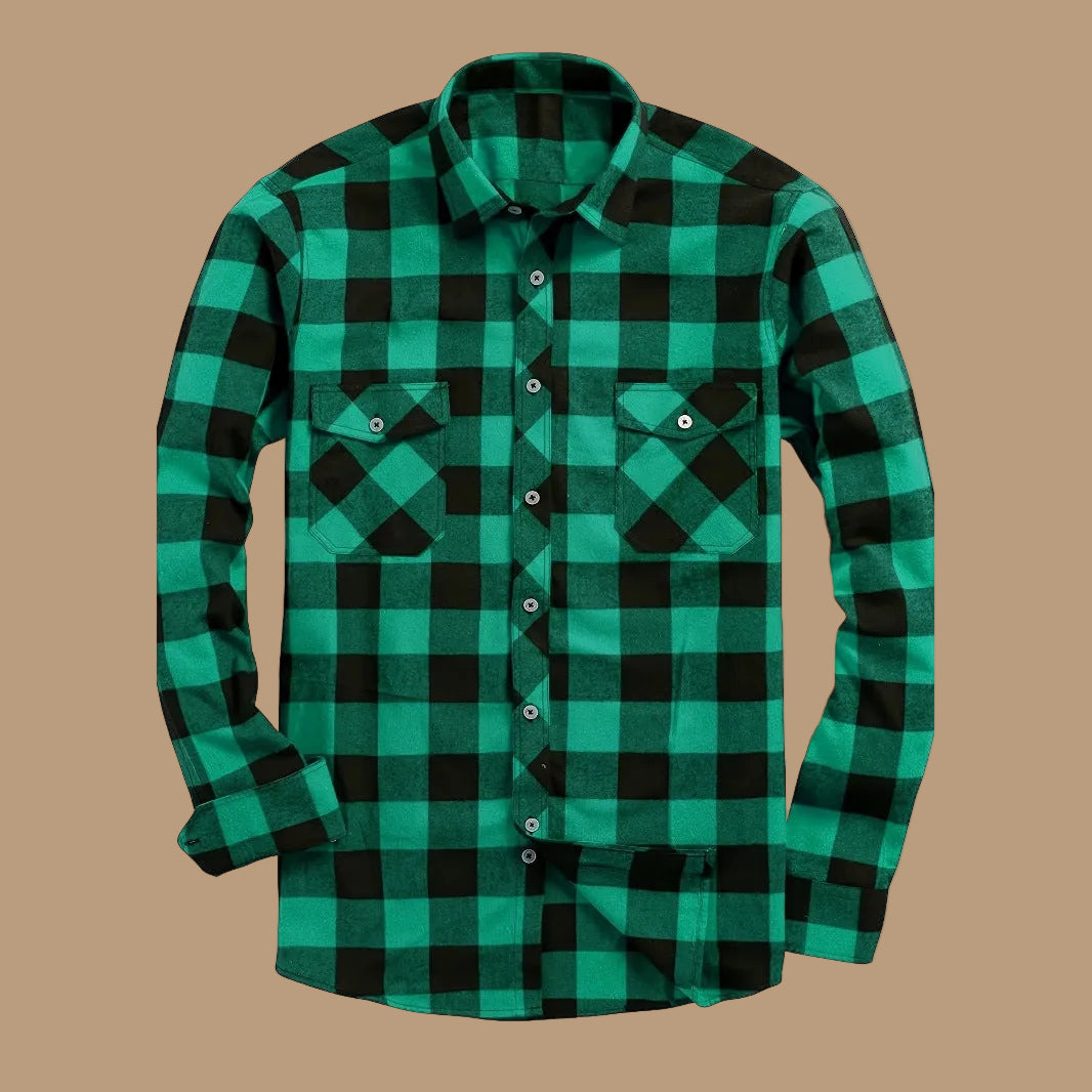 Men's Plaid Shirt – Relaxed Button-Up Overshirt