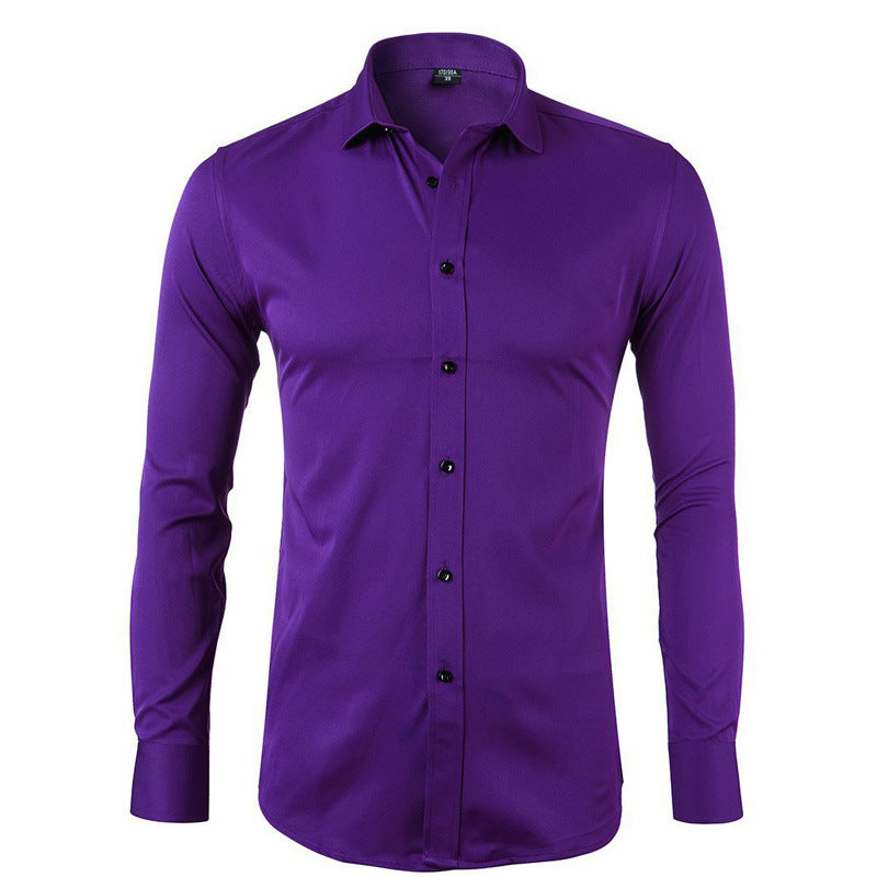 Men's Stretch Dress Shirt – Fitted Wrinkle-Resistant