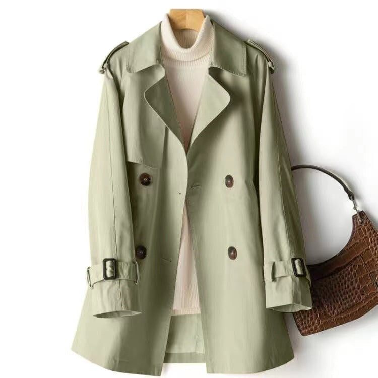 Women's Wrap Coat – Belted Mid-Length V-Neck