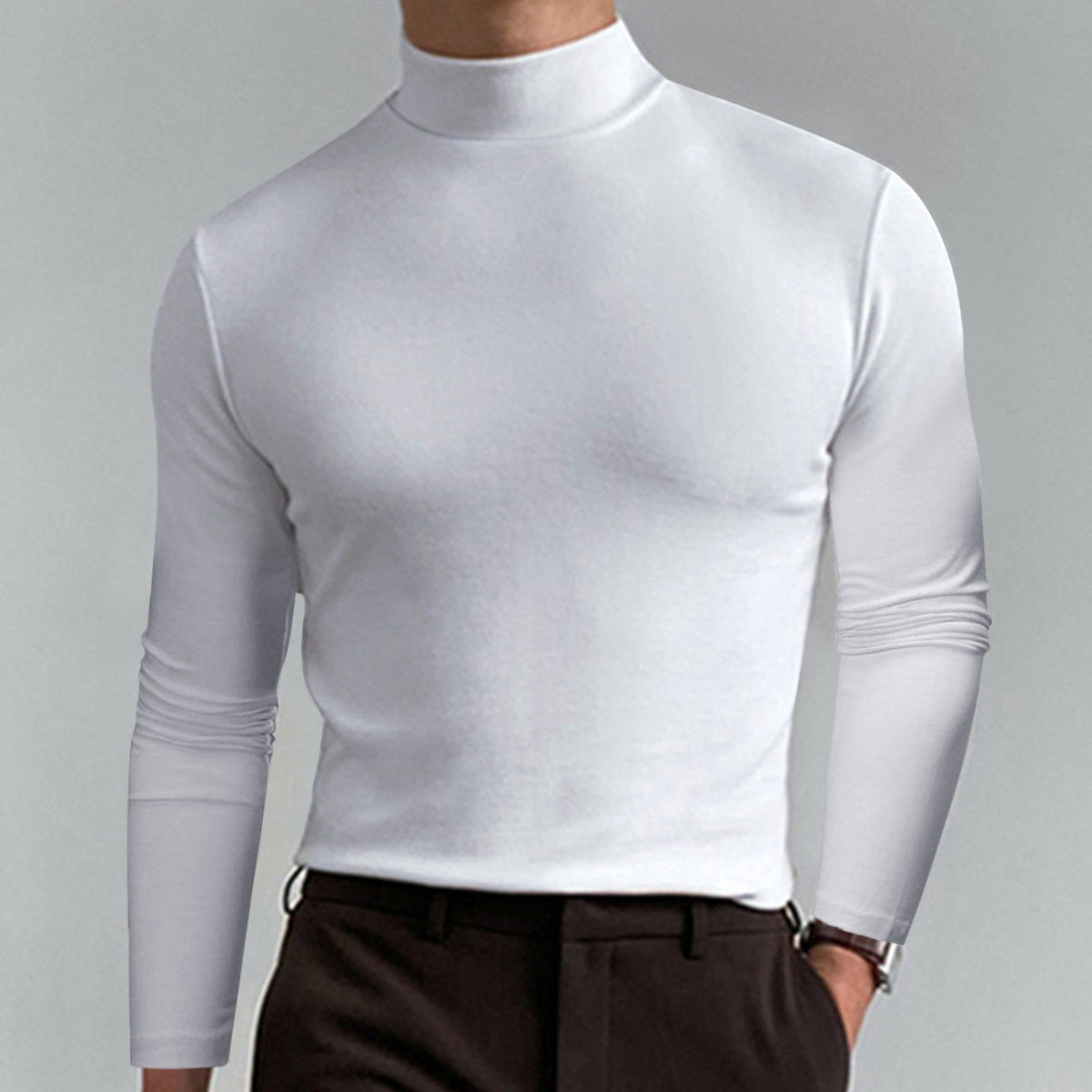 Men's Turtleneck T-Shirt – Long Sleeve Classic Fit