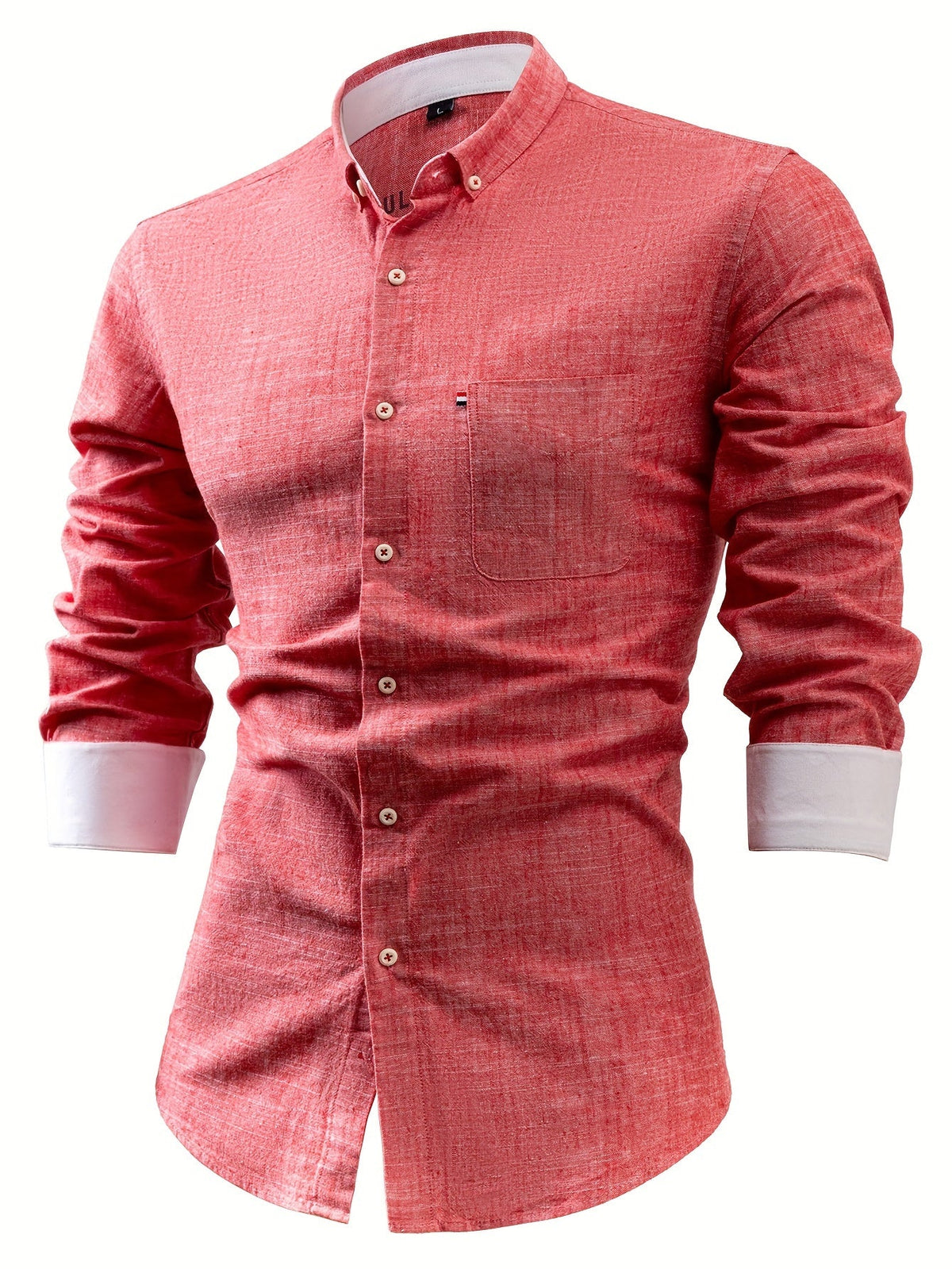 Men's Cotton-Linen Shirt – Straight Fit Long Sleeve
