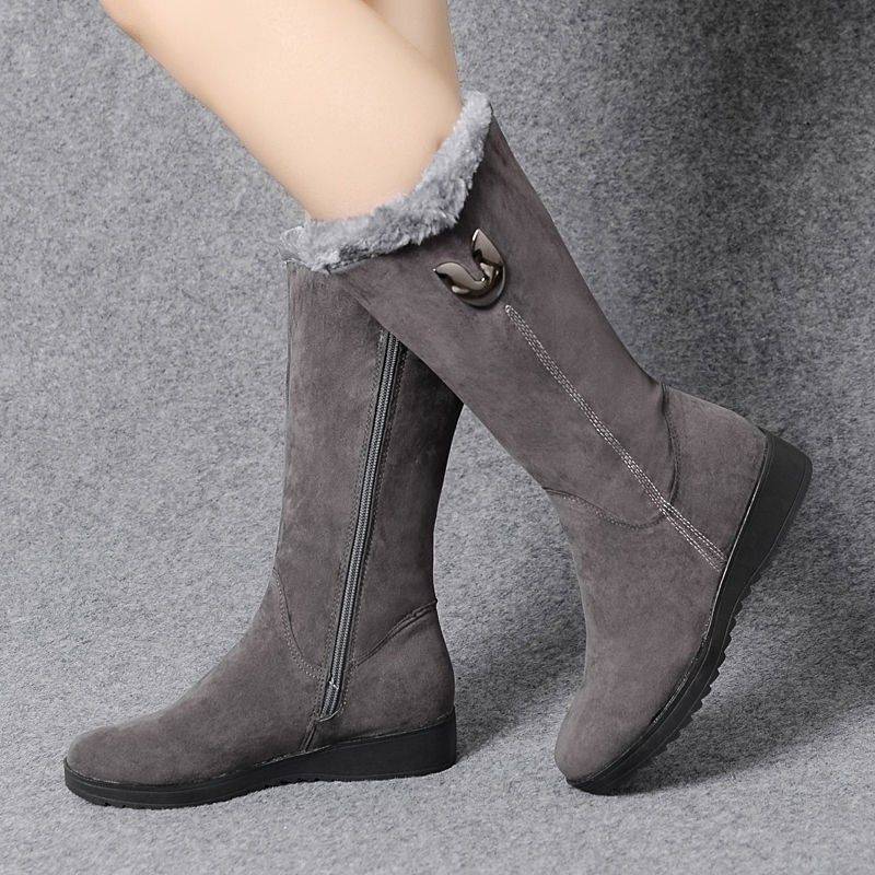 Women's Mid-Calf Boots – Faux Fur Lined