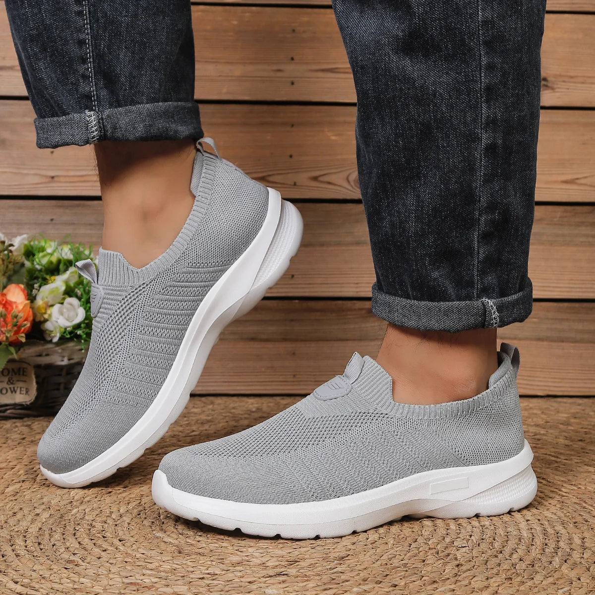 Men's Slip-On Sneaker – Lightweight Mesh Upper