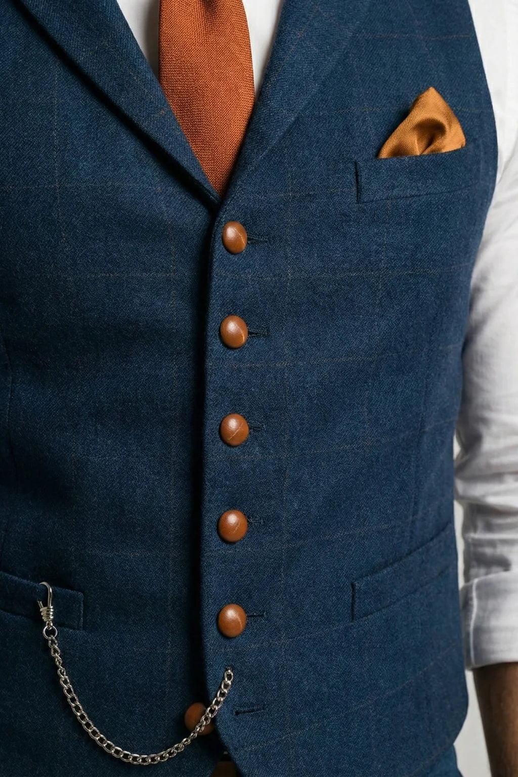 Men's Plaid Vest – Slim Lapel Collar Cut