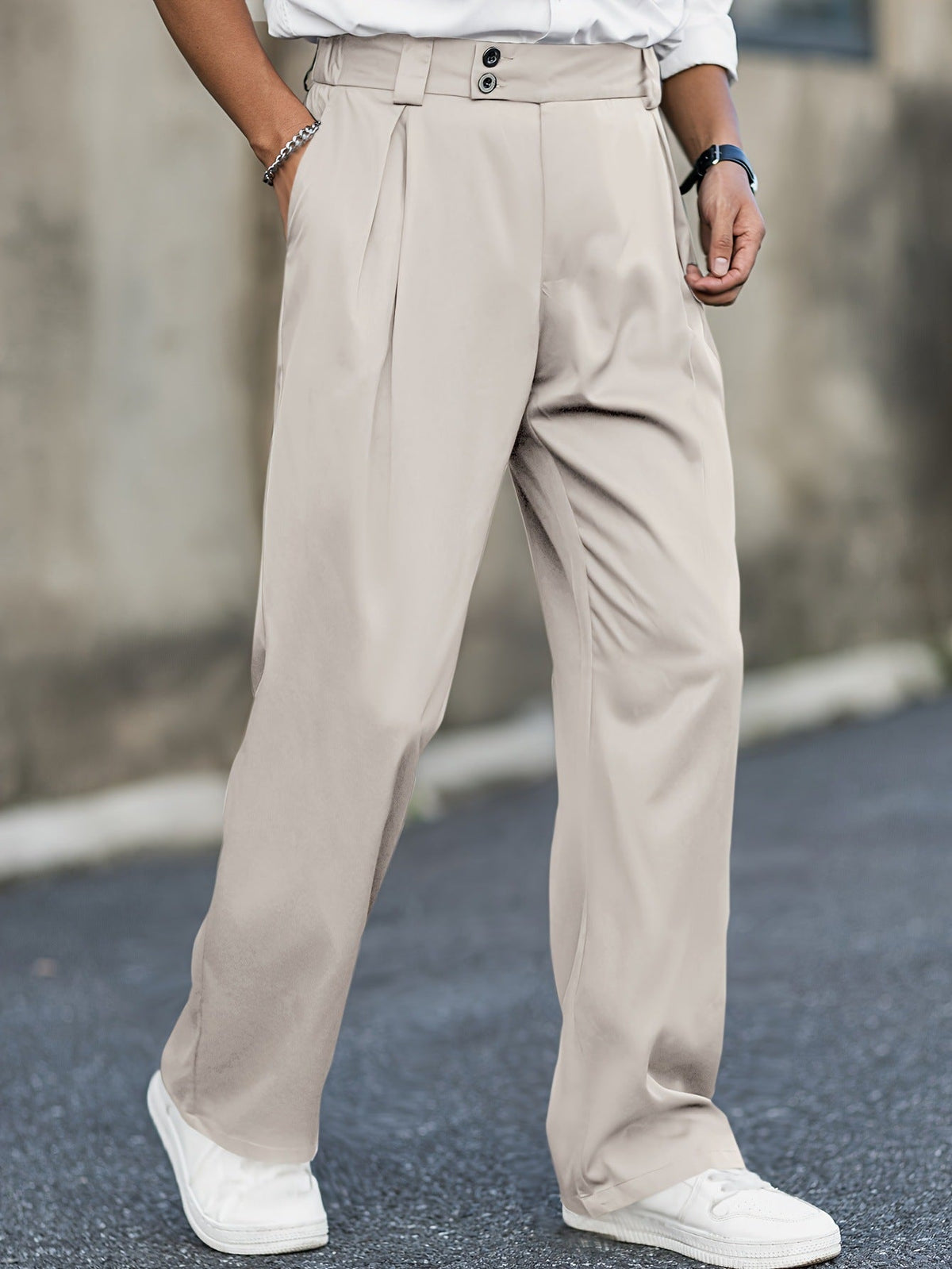 Men's Cropped Pants – High-Rise Stretch Straight Leg