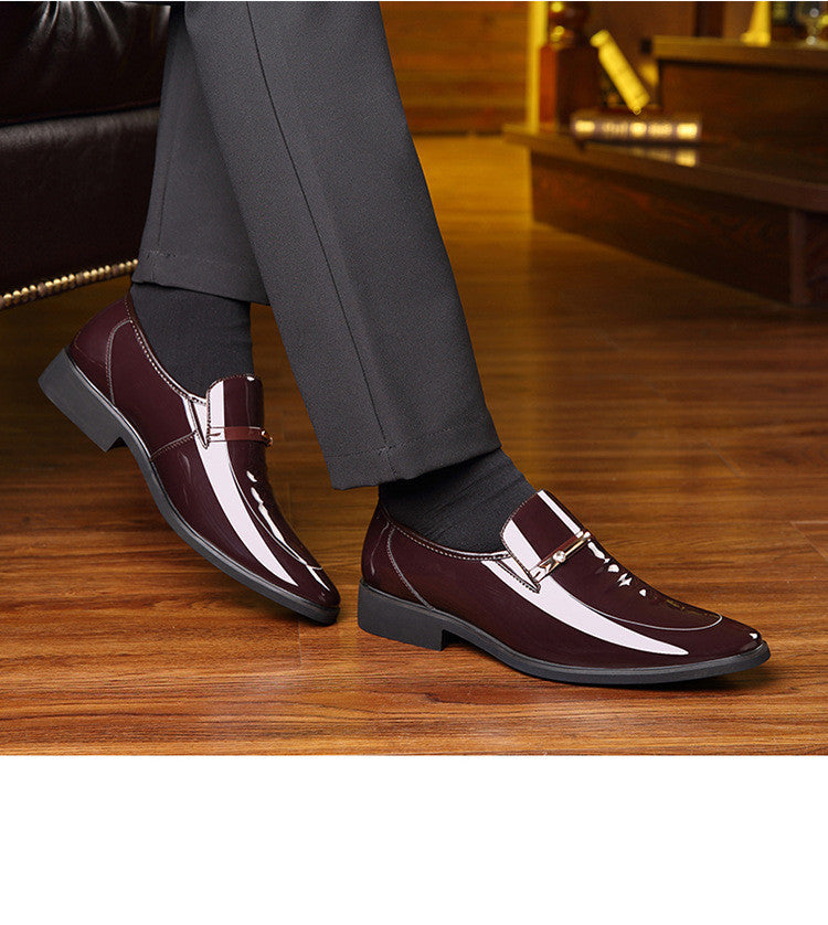 Men's Pointed-Toe Loafer – Polished Metal Bar Trim