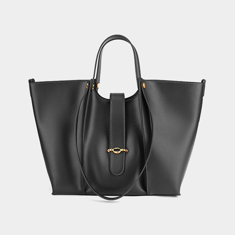 Women's Leather Tote Bag – Structured Minimal Shape