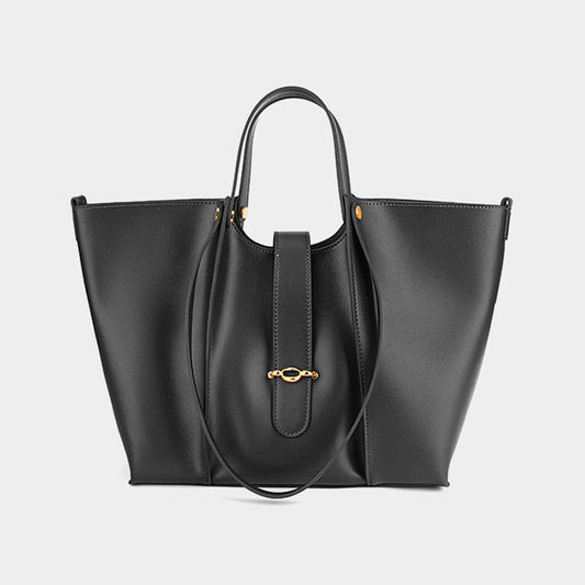Women's Leather Tote Bag – Structured Minimal Shape