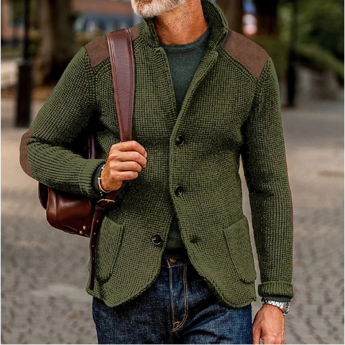 Men's Cardigan Jacket – Relaxed Retro Button-Front