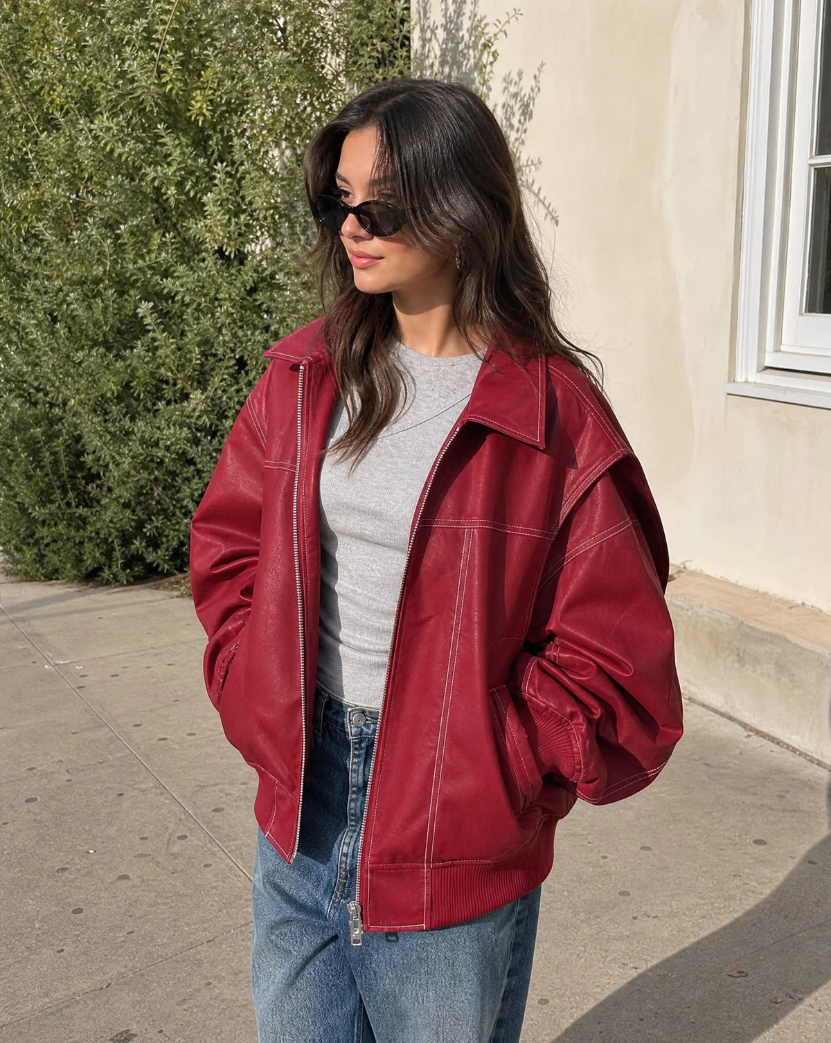Women's Moto Jacket – Relaxed Lapel Zip-Up