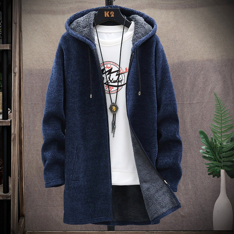 Men's Fleece-Lined Hooded Jacket – Relaxed Cardigan Fit