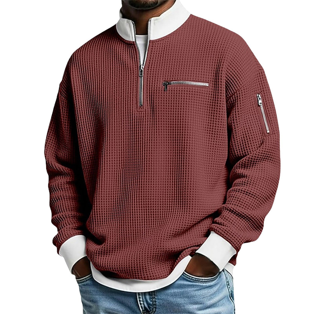 Men's Half-Zip Sweater – Fine Textured Knit
