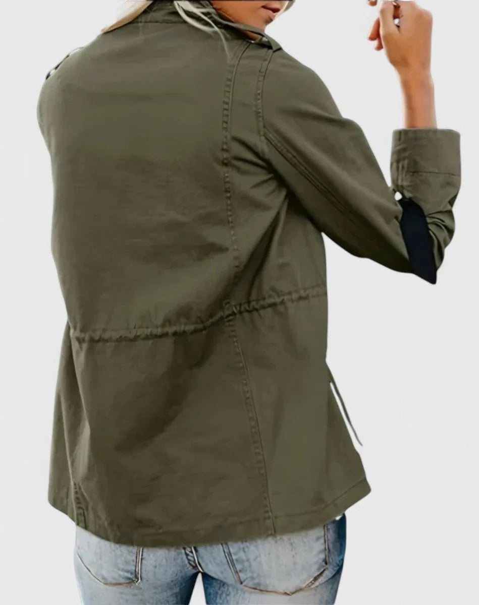 Women's Cropped Cotton Jacket – Slim Lapel Zip Front