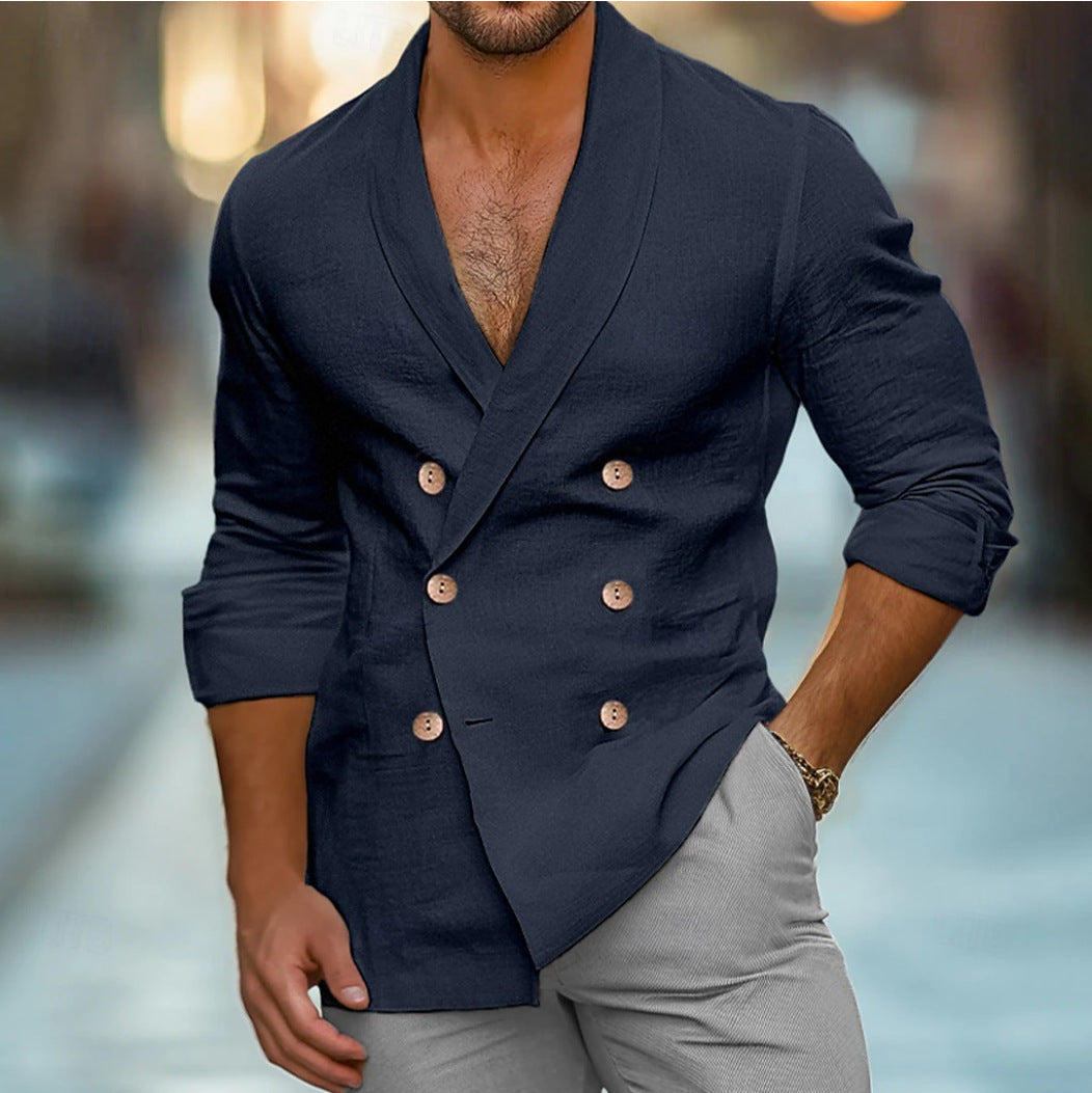 Men's Polo Collar Cardigan – Relaxed Shirt-Jacket Fit